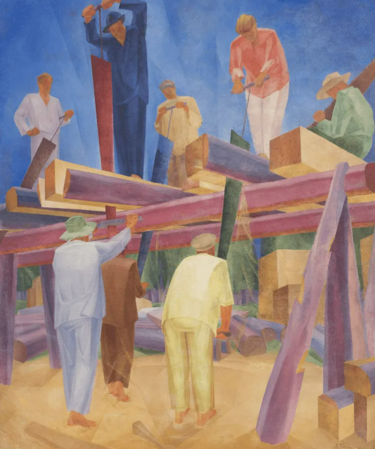 ОЛександр Богомазов. Працяф пилярів. 1929.