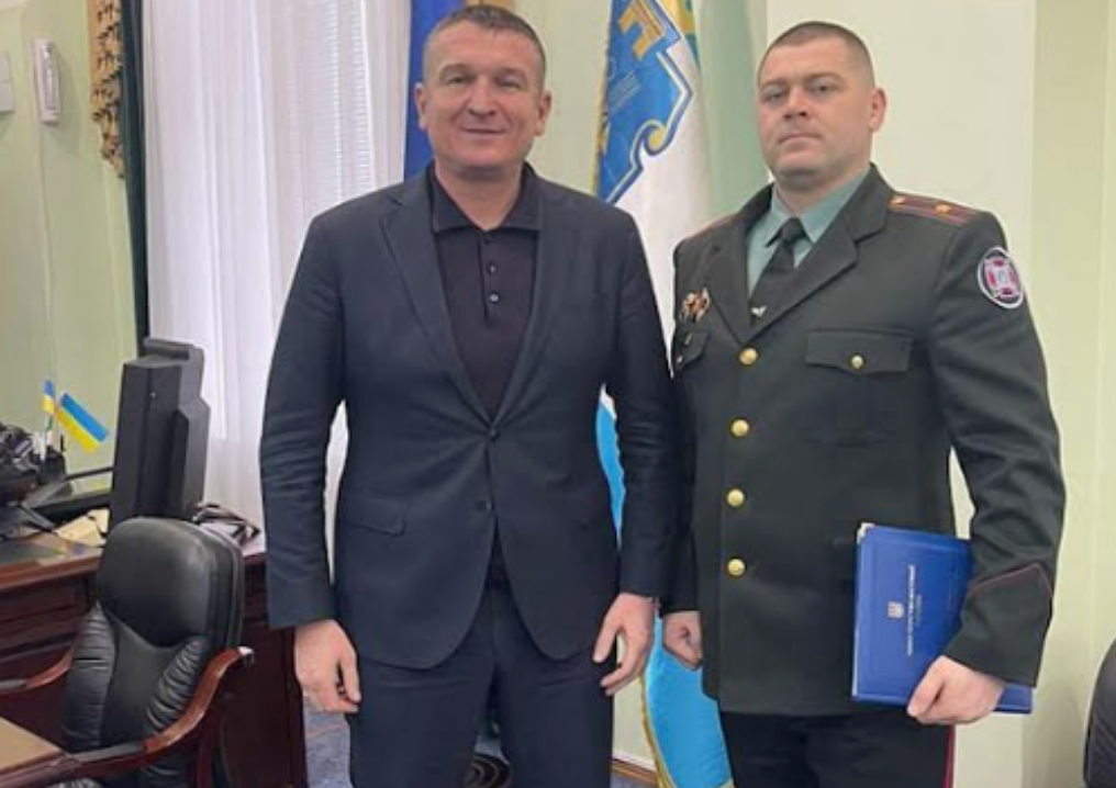 Євген Соболєв і Геннадій Лагута, колишній голова Херсонської ОДА. Січень 2022 року, за місяць до війни